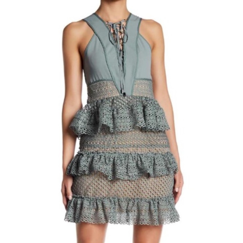 Dusty sage Romeo+Juliet dress